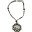 Coconut shell with sterling silver inlay necklace N101