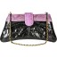 Genuine python snake leather bag PBG874PT-G Black / Violet