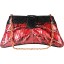 Genuine python snake leather bag PBG874PT-G Red / Black
