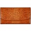 Genuine alligator leather long wallet PCM03 Tan