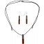 Coconut with silver inlay necklace & earrings set SN109SET